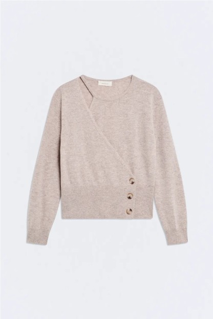 jersey beige giselle con boton lateral ese o ese mujer