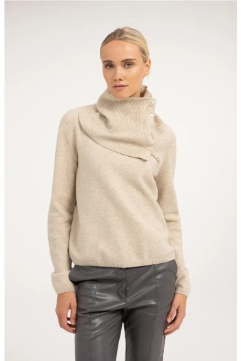 jersey yaya beige con cuello estraible