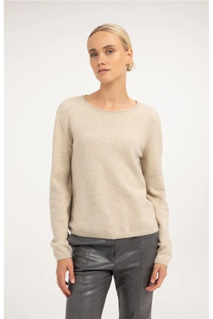 jersey yaya beige con cuello estraible