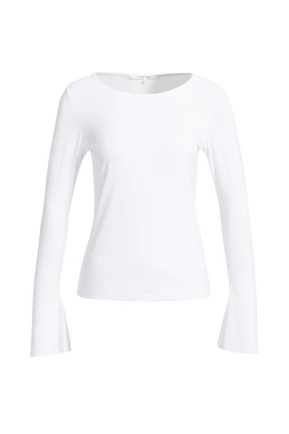 top blanco yaya mangas acampanadas