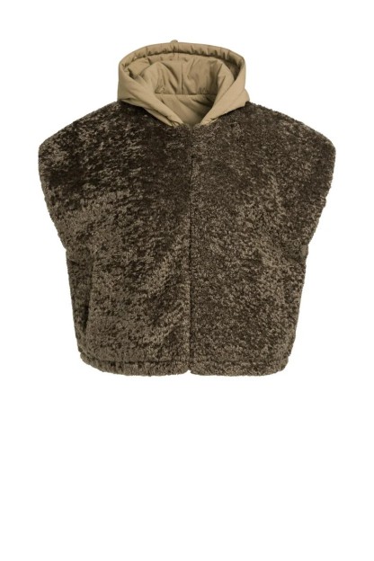 chaleco reversible yaya un lado borreguito y otro marron