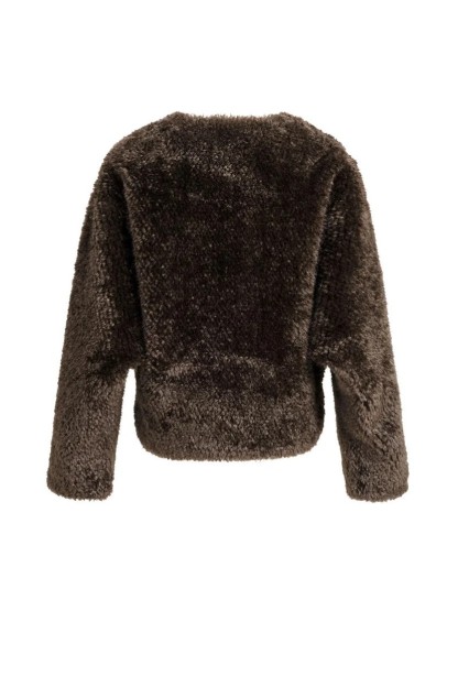 chaqueta corta marron yaya de pelo sintetico
