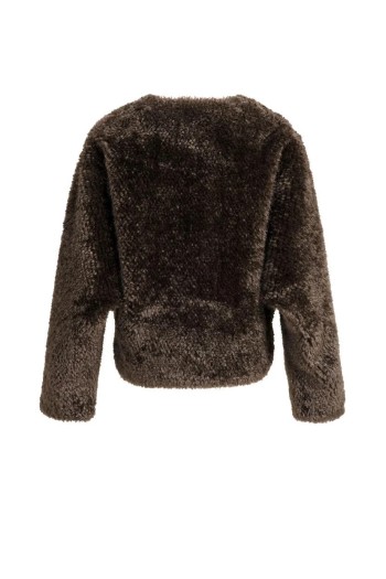 chaqueta corta marron yaya de pelo sintetico