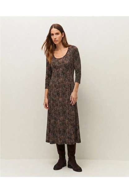 vestido midi system con estampado de lunares