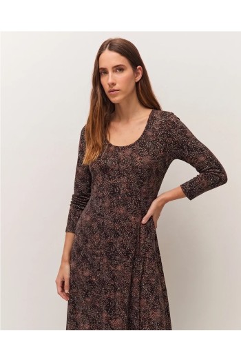 vestido midi system con estampado de lunares