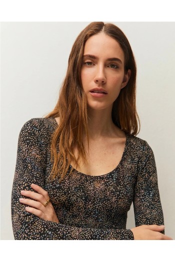 vestido midi system con estampado de lunares