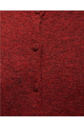 chaqueta roja con botones forrados roja