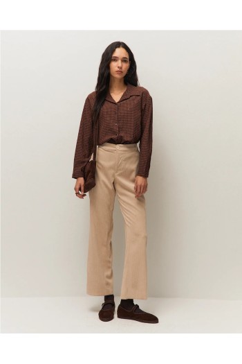 camisa cuadros system marron