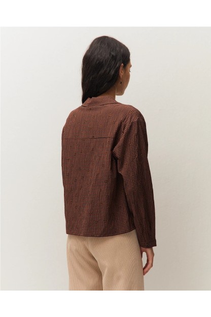 camisa cuadros system marron