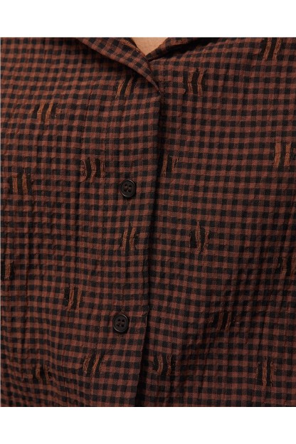 camisa cuadros system marron