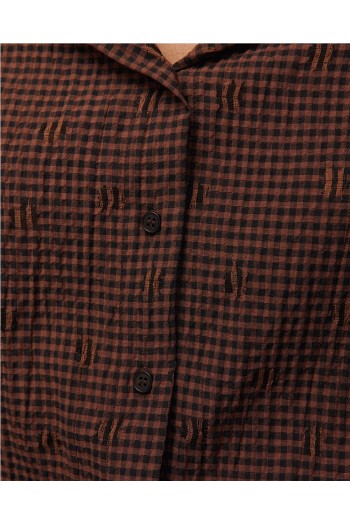 camisa cuadros system marron