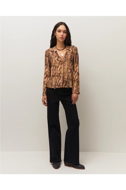 camisa system estampado de serpiente