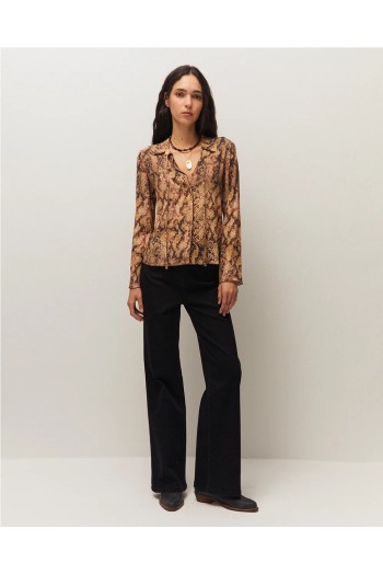 camisa system estampado de serpiente