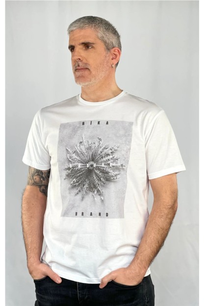 Camiseta manga corta hombre blanca hika
