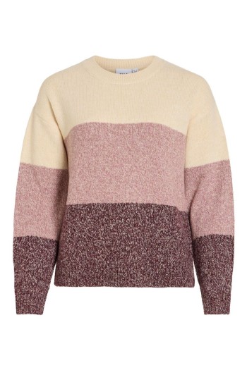 jersey lana vila rayas rosas y beige