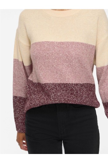 jersey lana vila rayas rosas y beige