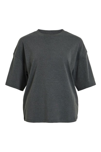 camiseta gris vila oversized con cuello redondo