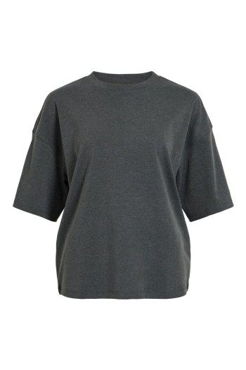 camiseta gris vila oversized con cuello redondo