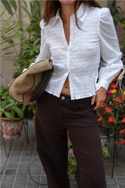 camisa gretel blanca ese o ese fruncidos