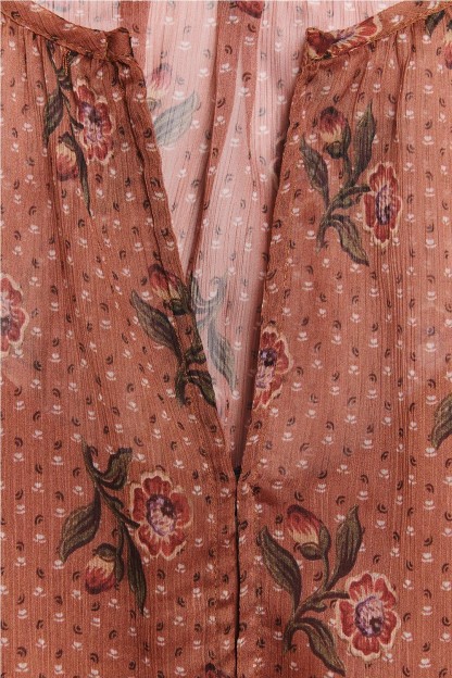 blusa flores ese o ese dorothy manga abullonada