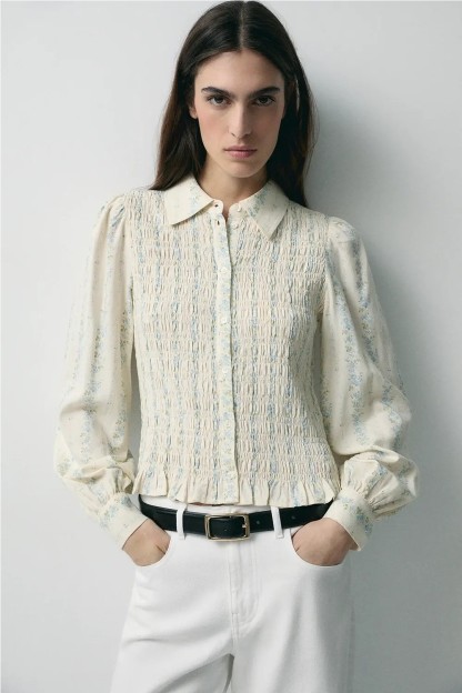 camisa estampado harriet ese o ese fruncido