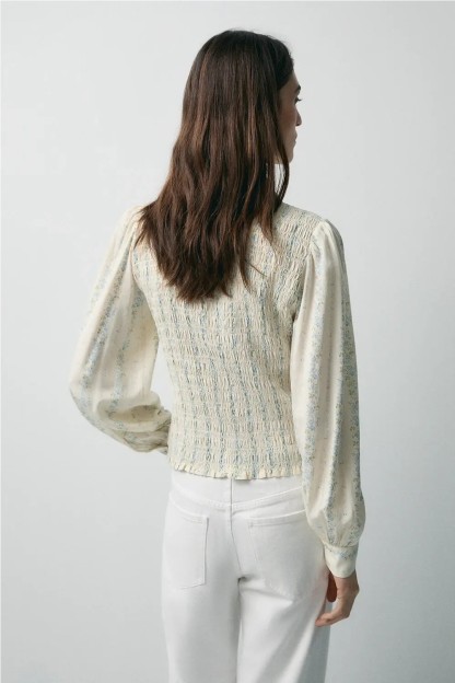 camisa estampado harriet ese o ese fruncido