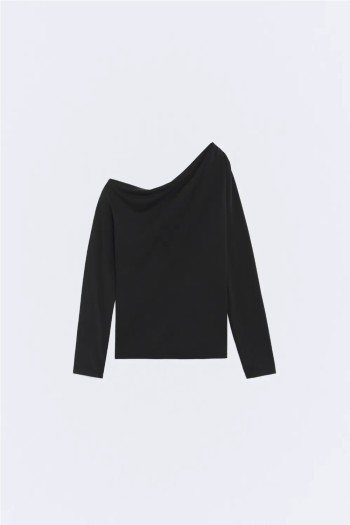 camiseta nicole asimetrico negra marron ese o ese