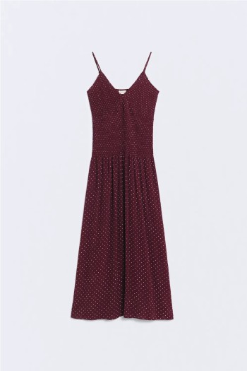 Vestido de mujer topos en granate clementine ESE O ESE