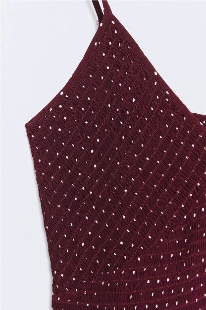 Vestido de mujer topos en granate clementine ESE O ESE