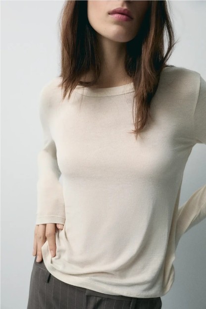 camiseta ese o ese prime lana color beige avena