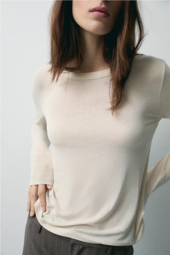 camiseta ese o ese prime lana color beige avena