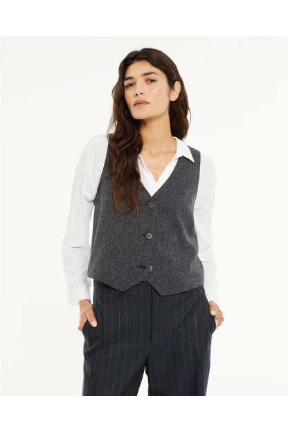 chaleco escote pico espiga systemaction