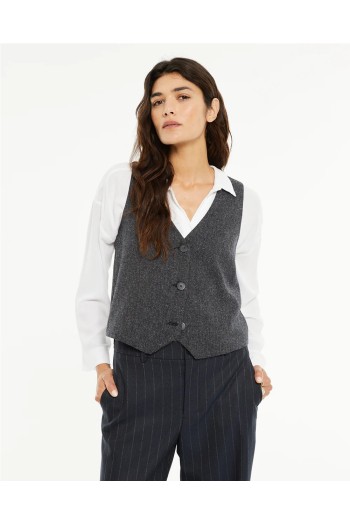 chaleco escote pico espiga systemaction