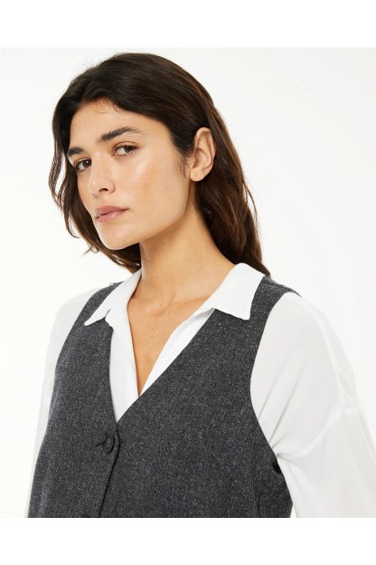 chaleco escote pico espiga systemaction