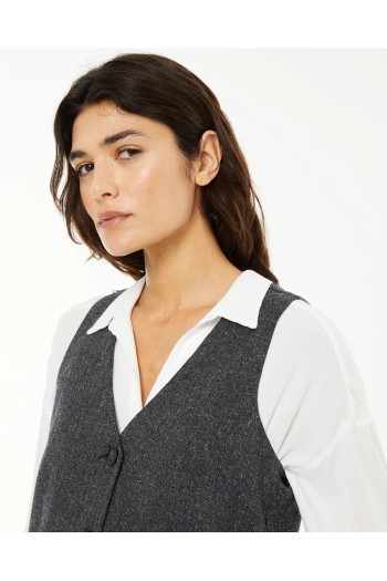 chaleco escote pico espiga systemaction