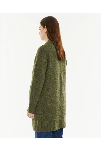 chaqueta larga de punto verde mujer systemaction