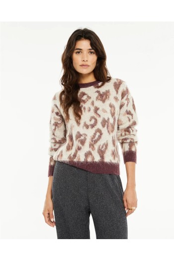 jersey jacquard animal print beige y grantate system action