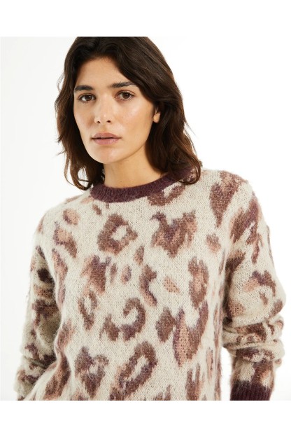 jersey jacquard animal print beige y grantate system action
