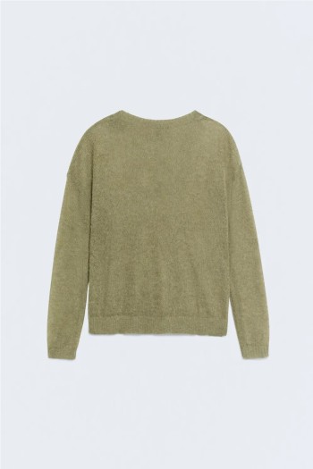 Jersey de galga media. Con composición de lana. Tejido ligeramente tra