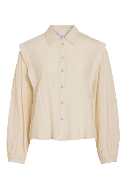 camisa beige vila vidaysa tipo chaleco mujer