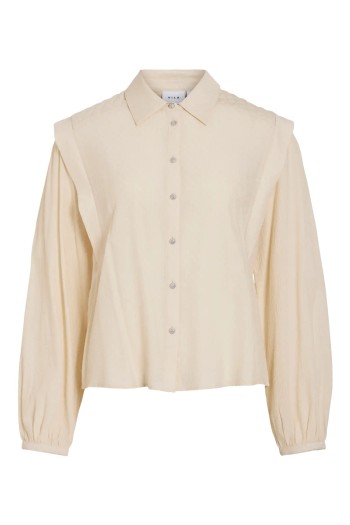 camisa beige vila vidaysa tipo chaleco mujer