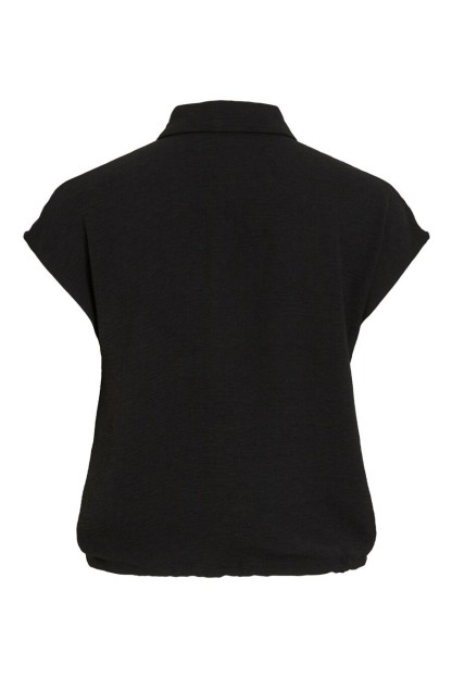 camisa manga corta burdeos y negro vila mujer