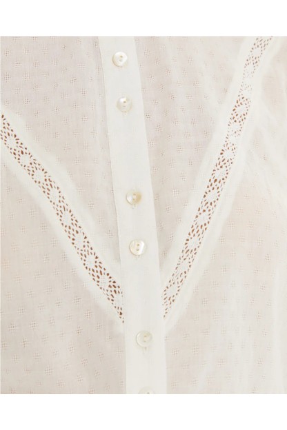 camisa blanca con puntilla mujer systemaction
