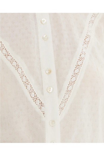 camisa blanca con puntilla mujer systemaction