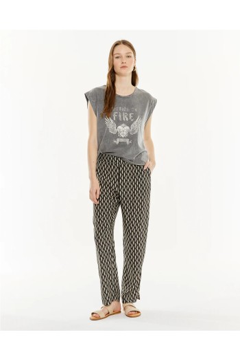 camiseta corazon gris system action mujer