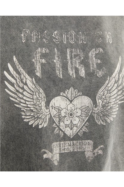 camiseta corazon gris system action mujer