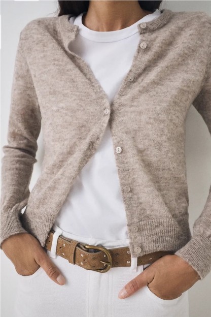 set chaqueta cardigan ese o ese de lana de alpaca mujer con pañuelo tr