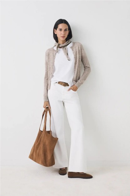 set chaqueta cardigan ese o ese de lana de alpaca mujer con pañuelo tr