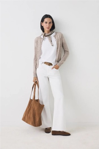 set chaqueta cardigan ese o ese de lana de alpaca mujer con pañuelo tr