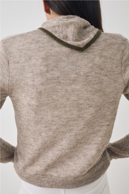 set chaqueta cardigan ese o ese de lana de alpaca mujer con pañuelo tr